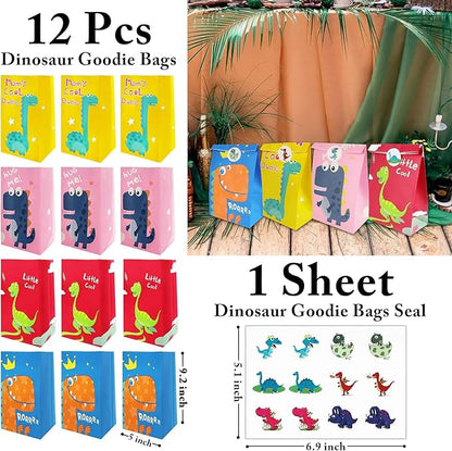 Leesgel Dinosaur Party Favors for Kids, 96pcs Dinosaur Birthday Party Goodie Bags with Masks/Tattoos/Slap Bracelets, Dinosaur Toys for Birthday Gifts Games Fillers Party Supplies