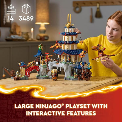 LEGO NINJAGO Tournament Temple City Adventure Toy, Fantasy Playset for Kids, 13 Minifigures and a Dragon Figure, Birthday Gift for Boys and Girls Aged 14 and Up 71814