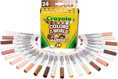 Crayola Colors of the World Markers - 6 Pack (24ct), Bulk Skin Tone Marker Set for Kids, Art Marker, Classroom Must Have, Ages 3+