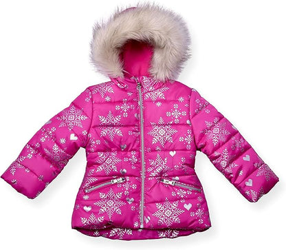 Arctic Quest Little Girls Bib Snow Pants and Ski Jacket Water-Resistant Snowsuit For Kids Winter Jacket For Girls