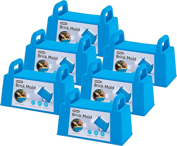 Superio Snow Brick Maker Igloo Fort Block Form Outdoor Winter Snow Toys Sand Castle Building Kit for Adults and Kids Sandbox, Beach, Sand Toys (Blue, 6)