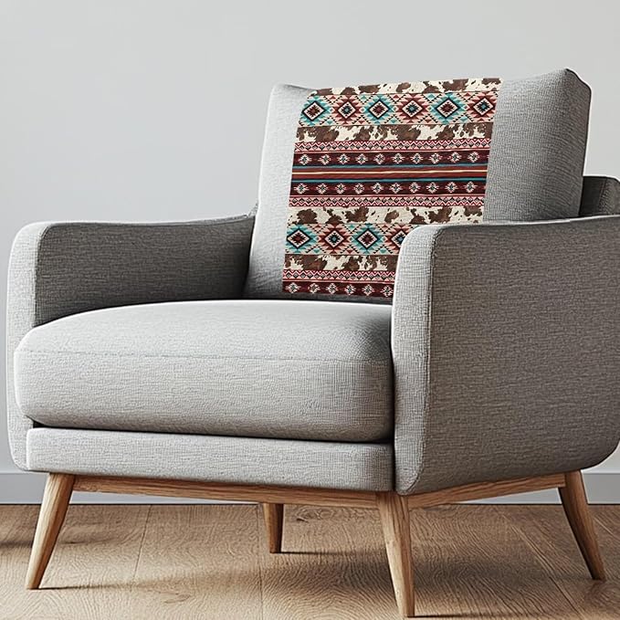 Aztec Recliner Headrest Protector Non Slip Chair Headrest Cover Wrinkle Resistant Recliner Backrest Cover Furniture Protector for Home Couch Loveseats Decoration