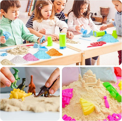 11 Lbs Fun Sand for Kids, Safe Non-Toxic Eco-Friendly Molding Sand for Stress Relief & Skill Development, Easy-to-Shape Mess-Free Formula Enhances Imagination & Creativity (Original Color)