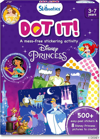 Skillmatics Art Activity - Dot It Disney Princess, No Mess Sticker Art for Kids, DIY Craft Kits, Scrapbooking, Valentine's Day Gifts for Girls & Boys Ages 3, 4, 5, 6, 7