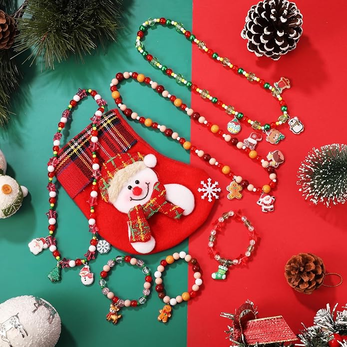 PinkSheep Toddler Jewelry Kids Jewelry Kids Necklace Choker and Bracelet 3 Pack 9pcs, Little Girls Jewelry In Box, Flower Girl Gift Kids Girls Accessories