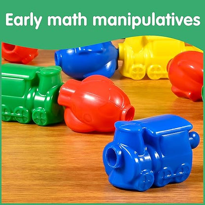 edxeducation LEARNING ADVANTAGE Transportation Linking Blocks - Set of 36 - 18m+ - Connecting Blocks for Toddlers - Early Construction, Sorting and Fine Motor Skills