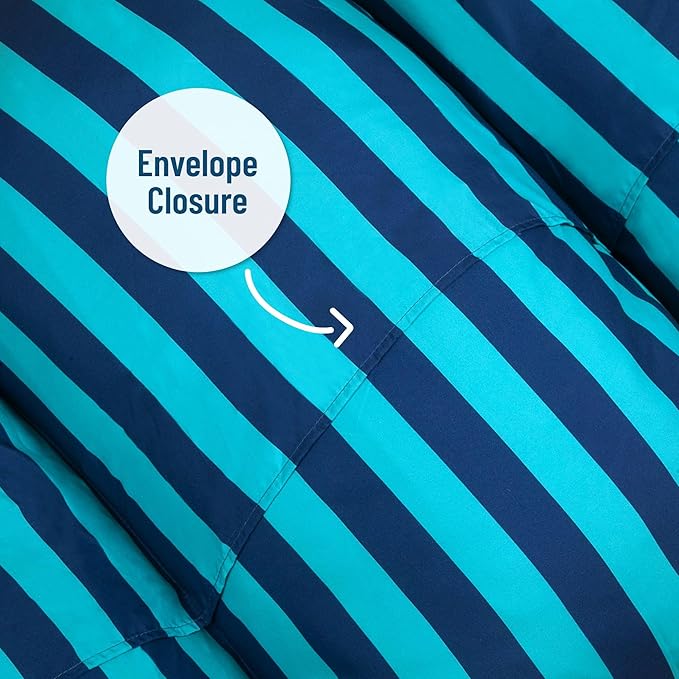 Wildkin Kids Microfiber Floor Lounger for Boys and Girls, Travel-Friendly and Perfect for Sleepovers Pillow Lounger for Kids Requires Standard Size Pillows Not Included (Blue Stripes)