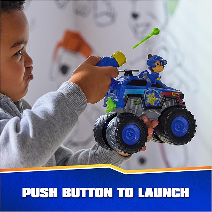 Paw Patrol: Rescue Wheels Chase’s Cruiser, Toy Truck with Projectile Launcher and Collectible Action Figure, Kids Toys for Boys & Girls Ages 3 and up