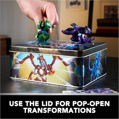 Bakugan Legends, Baku-tin, Gargonoid X Webam (Exclusive, Mystery Core, 2 Gate Cards, 4 Baku-Cores, Collectible Action Figures, Ages 6 and Up
