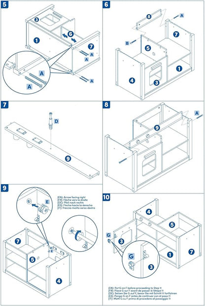 Battat – Play Kitchen & Market – Toddler-Friendly Size – Chalkboard Menu & Oven Dials – 25 Toy Cooking Accessories – 2 Years + – Two n' One Cookin' Fun