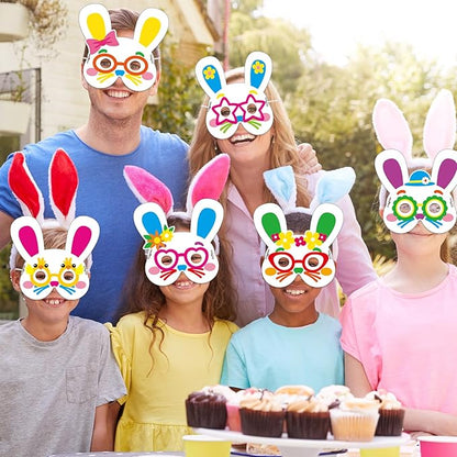 36 Set Easter Mask Crafts Bunny Coloring Masks Easter Activities DIY Arts and Crafts Spring Bunny Games Blank Masquerade Mask Animal Paper Rabbit Mask For Birthday Party School Classroom Home Favor