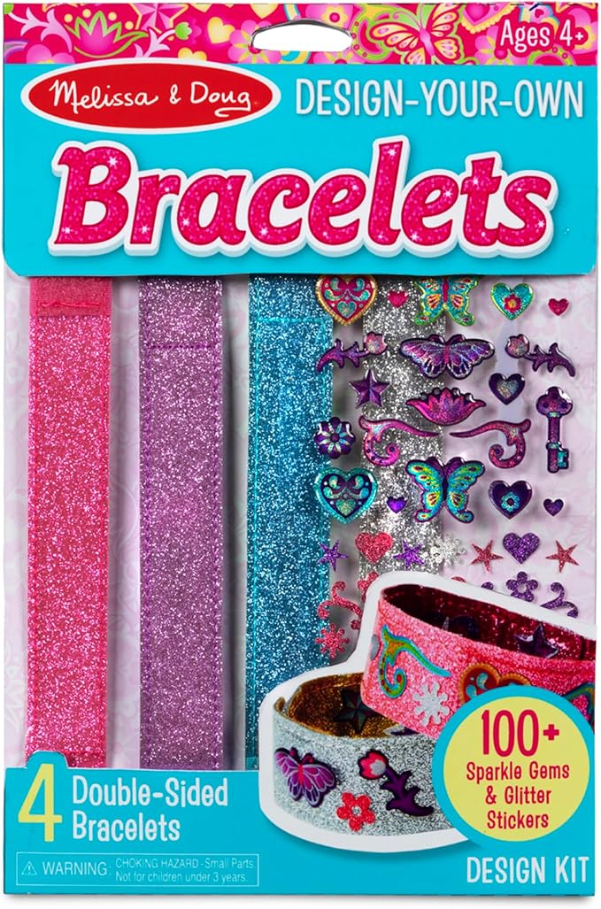 Melissa & Doug Design-Your-Own Bracelets With 100+ Sparkle Gem and Glitter Stickers