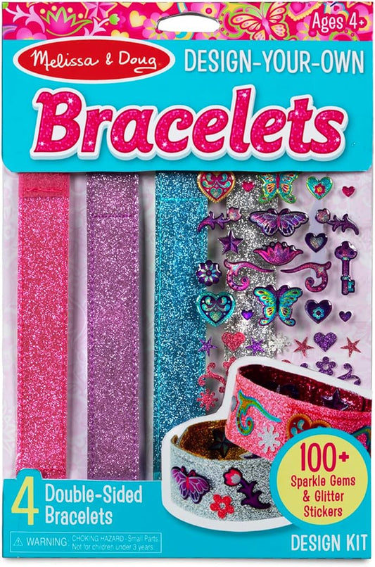 Melissa & Doug Design-Your-Own Bracelets With 100+ Sparkle Gem and Glitter Stickers