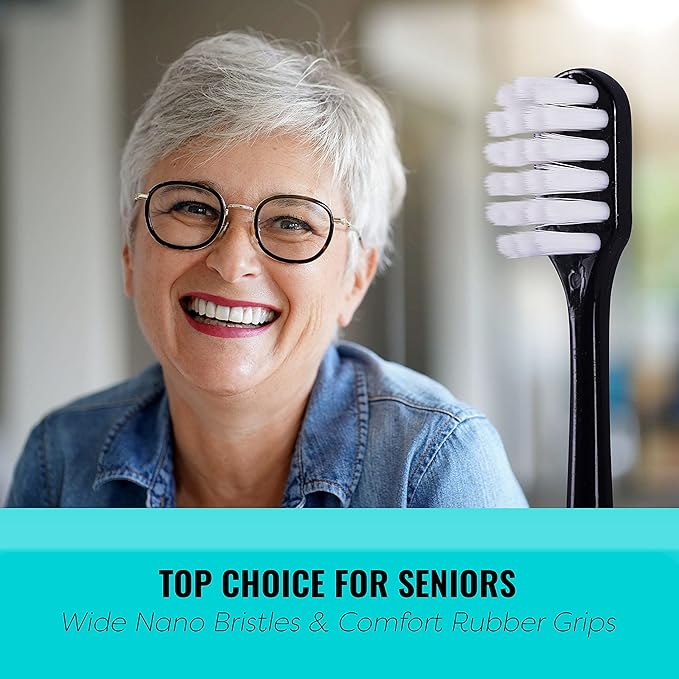 Extra Soft Toothbrush, Nano Toothbrush For Sensitive Gums, Extra Soft Toothbrushes Adult Sensitive Teeth, Ultra Soft Toothbrush for Extra Protection Gum Care, Perfect for Adults (4 Pack - Extra Wide)