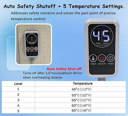Portable Graphene Heating Craft Heater for Resin & Clay - 113-149°F (45-65°C) Adjustable Temp, Timer, 105W, 15"x12.2" - Fast, Even Drying for Pottery & Acrylic Art