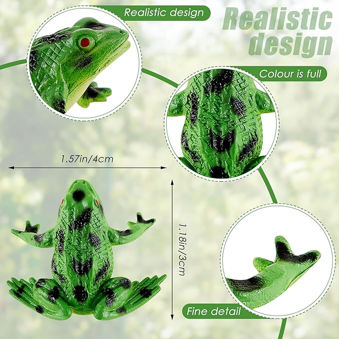 12 Pieces Plastic Frogs Toy Mini Vinyl Realistic Frog Toy Decorations Frogs Fun Rain Forest Character Toys Realistic Frog Figures Lifelike Toy for Crafting Party Supplies Home Decor Game