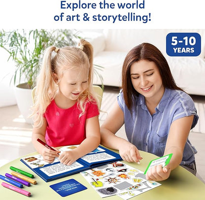 Skillmatics Storybook Art Kit - Create Adventure Stories, DIY Craft & Writing Kit with 300+ Stickers, Scrapbooking & Journal Activity, Gifts for Kids Ages 5, 6, 7, 8, 9, 10