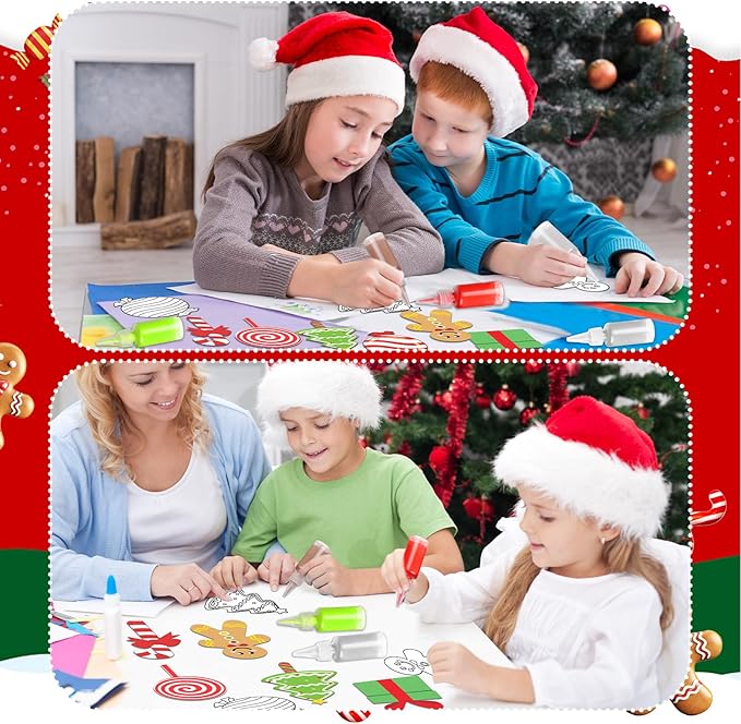 24 Set Christmas Sand Art Kits for Kids Christmas Crafts Candy Cane Gingerbread Kit Create Your Own Sand Painting Kits Classroom Home Creative Activities
