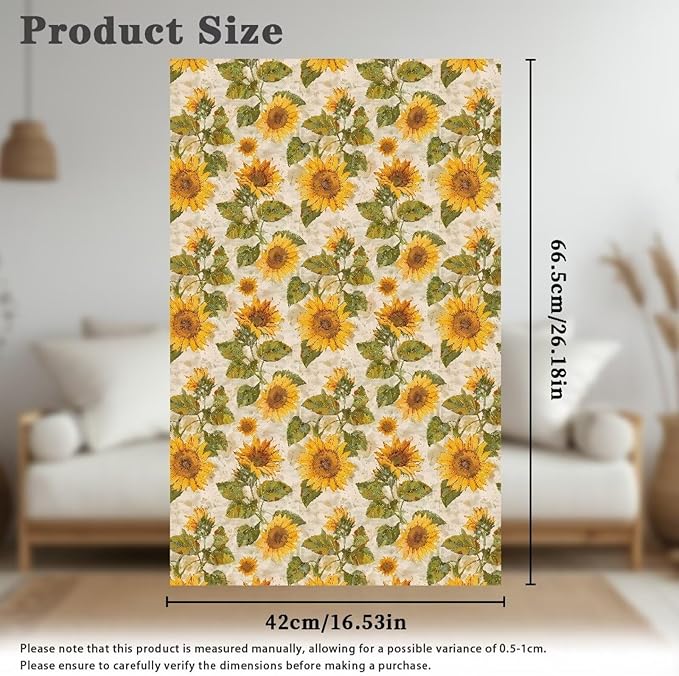 Sunflower Head Protector for Sofa Fabric Recliner Headrest Cover for Recliners Pet Scratch Resistant Couch Headrest Protector Furniture Protector for Recliner Sofa Slipcovers Set of 3