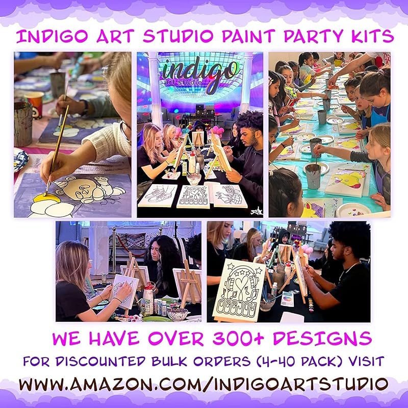 Indigo Art Studio Pre Drawn Canvas Paint Kit for Adults Kids Couples | Stenciled | Sneakers Air Jordan Retro | DIY Birthday Gift & Sip and Paint With Twist Party Favor (Sneakers #4) (8x10 Inches)