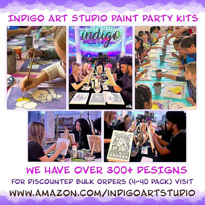 Indigo Art Studio Pre Drawn Canvas Paint Kit for Adults Kids Couples | Stenciled | Sneakers Air Jordan Retro | DIY Birthday Gift & Sip and Paint With Twist Party Favor (Sneakers #4) (8x10 Inches)