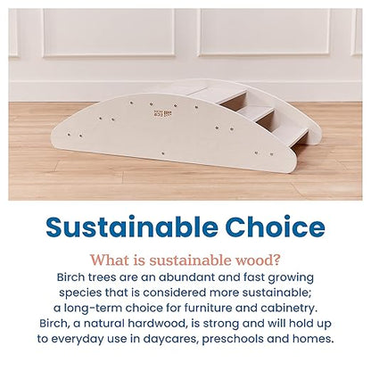 ECR4Kids Rocking Boat and Steps, Play Center, White Wash