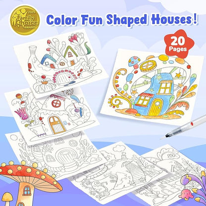 JoyCat Paint with Water Coloring Books for Toddlers, Watercolor Painting Sets for Kids Ages 3-5 4-8, Arts and Crafts Drawing Activities Toy Birthday Gifts for Boys Girls (Magic Playhouse)