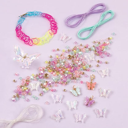 Make It Real: Butterfly Jewelry Set - Create 7 Pieces of Jewelry, 281 Pieces, Includes Play Tray, DIY All-in-One Kit, Tweens & Girls, Arts & Crafts, Kids Ages 8+