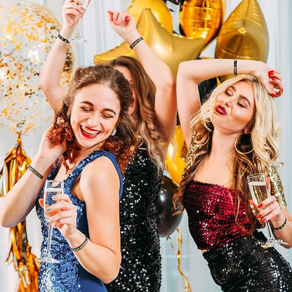 Junkin 30 Pieces Birthday Party Rubber Bracelets Silicone Stretch Wristbands Letters Patterns Printed Party Supplies Inspirational Quote Silicone Bracelets for Men and Women (Birthday Style)