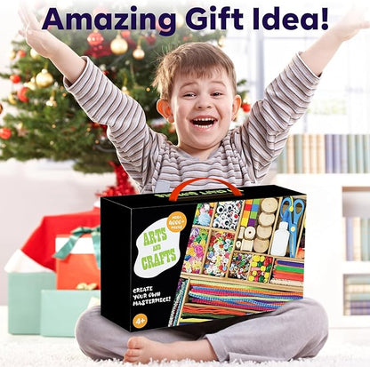 FUNZBO Arts and Crafts Supplies for Kids - 4000+pcs Arts and Crafts Materials for Kids Age 4 5 6 7 8-12 Gifts for Girls and Boys Crafts for Girls Ages 8-12 Arts Activities