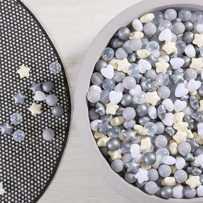 GOGOSO Ball Pit Balls,Plastics Balls for Ball Pit, Stars Hearts Shape for PastelBall for Toddlers Kids
