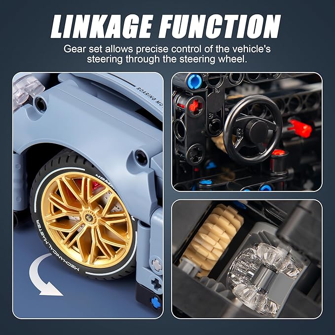 Technic Car Building Blocks Set for Adults, 1465 Pieces 1:14 Super Sports Car Model Building Kits, Racing Car Collectible Gifts for Men Teenagers Boys Aged 12+