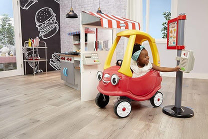 Little Tikes Real Wood Drive-Thru Diner Wooden Play Kitchen with Realistic Lights Sounds and Multi-Sided, 40+ Accessories Set, Gift for Kids, Toy for Girls & Boys Ages 3 4 5+ Years(Multi color)