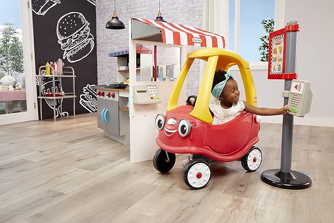 Little Tikes Real Wood Drive-Thru Diner Wooden Play Kitchen with Realistic Lights Sounds and Multi-Sided, 40+ Accessories Set, Gift for Kids, Toy for Girls & Boys Ages 3 4 5+ Years(Multi color)