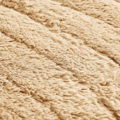 RBSC Home Plush Recliner Slipcover 30 Inches Beige Chair Covers Artificial Wool Lazy Boy Cover Quilted Cover for Recliner Chairs and Furniture Soft Warm