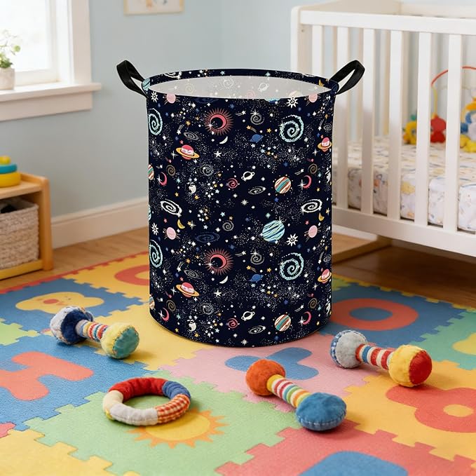 Moon Laundry hamper,Kids Laundry Basket,Baby Nursery Hamper,Waterproof foldable laundry basket for boys and girls,toy storage box,Kid Room Decor(Moon)
