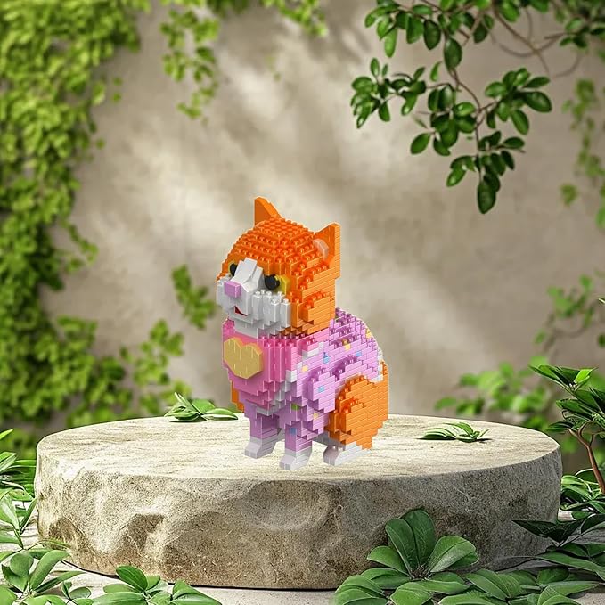 Cute Animal Building Blocks, Pet Micro Mini Building Blocks for Adults and Kids Age 6+ Gift Toy 1006 Pcs (Orange Cat)