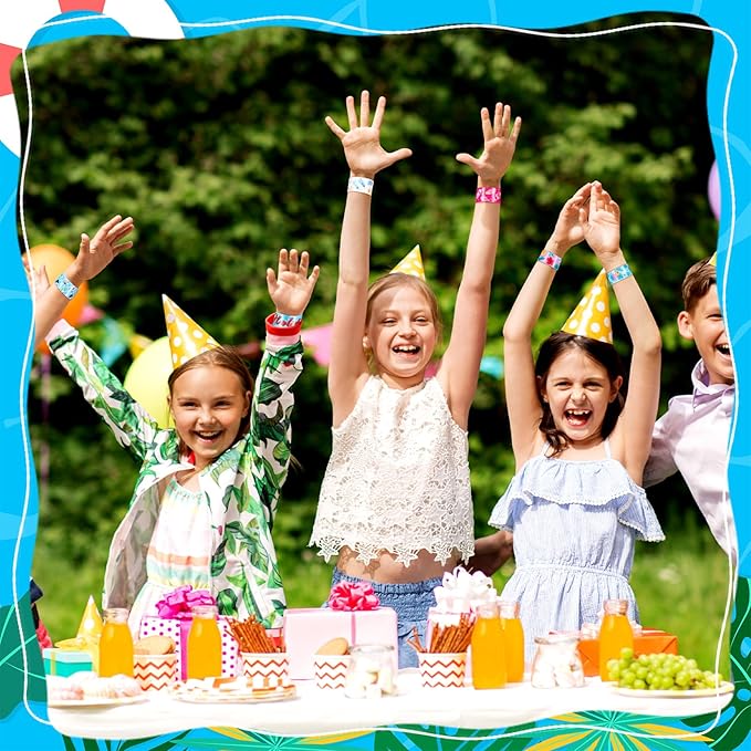 200 Pcs Summer Slap Bracelets Bulk Hawaiian Theme Slap Bracelets Beach Ocean Theme Snap Wristband Tropical Luau Party Favors for Birthday Classroom Prizes Exchanging Gifts