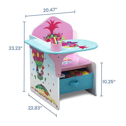 Delta Children Chair Desk with Storage Bin, Trolls World Tour