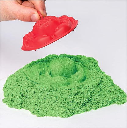 Kinetic Sand, Sandbox Playset with 1lb of Green and 3 Molds, for Ages 3 and up
