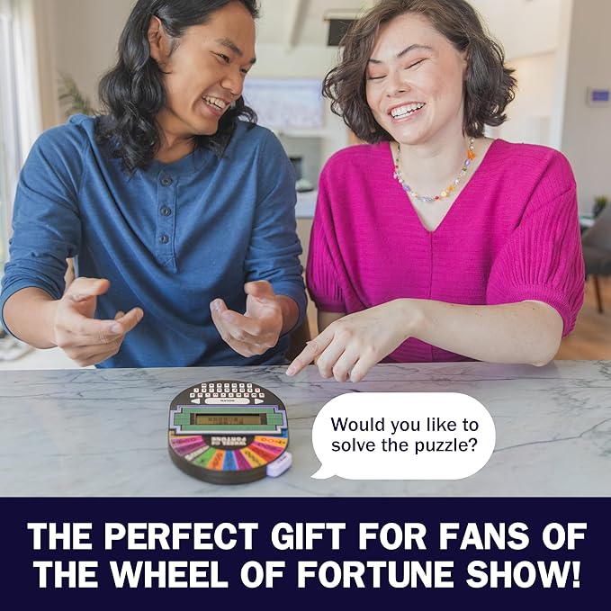 Educational Insights Wheel of Fortune Game - Handheld Electronic Game, Puzzle Games for Kids and Adults, Wheel of Fortune Gifts for Ages 8+, Easter Basket Stuffers