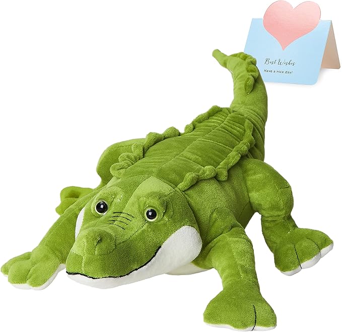 Athoinsu Cute Alligator Stuffed Animal Hugging Soft Realistic Crocodile Plush Toy Pillow Birthday Children's Day Christmas for Toddler Kids Boys, 18.5''