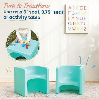 ECR4Kids Tri-Me 3-In-1 Cube Chair, Kids Furniture, Aqua