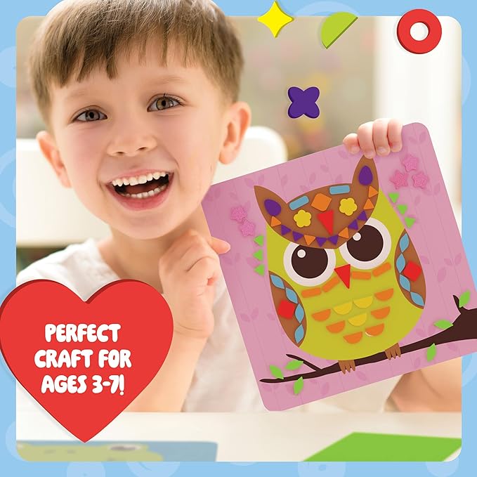 Foam Sticker Art Craft for Kids - Toddler Arts and Crafts for Kids Ages 3-4 3-5 4-6 - Kids Toddlers Activities for Kids Ages 3-5 - 4 Year Old Boy Birthday Gift - Stocking Stuffers Gifts for Boys 4-6