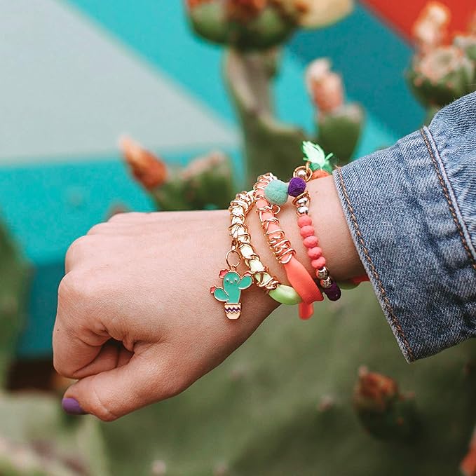 Make It Real: Neo-Brite Chains & Charms Kit - Create 10 Unique Cord & Tassel Charm Bracelets, 195 Pieces, Includes Play Tray,DIY Playful Charm & Jewelry Kit, Tweens & Girls, Arts & Crafts, Ages 8+