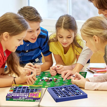 Gamerside Rock Collections for Kids - 36 Real Rocks, Gemstones & Crystals Collection – Educational Science Kit, Great STEM Gift for Boys & Girls Ages 6-12