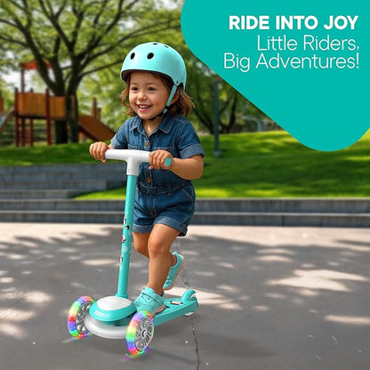 3 Wheel Scooter for Kids, Smooth Light Up LED Front Wheels, Wide Anti Slip Deck, Rear Foot Brake, Easy Lean to Steer Maneuvering, Indoor & Outdoor Ride On Toys for Ages 2 Up,