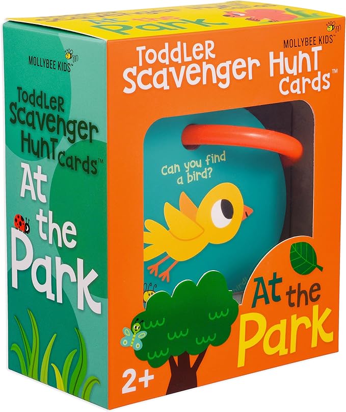 MOLLYBEE KIDS Toddler Outdoor Scavenger Hunt Cards at The Park, Toddler Games, Gifts for Ages 2, 3