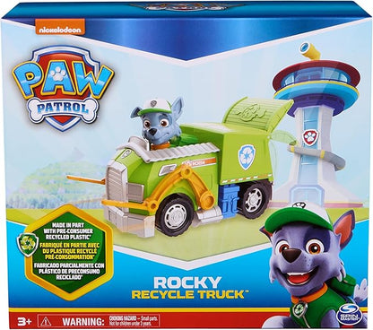 Paw Patrol, Rocky’s Recycle Truck, Toy Truck with Collectible Action Figure, Sustainably Minded Kids Toys for Boys & Girls Ages 3 and Up