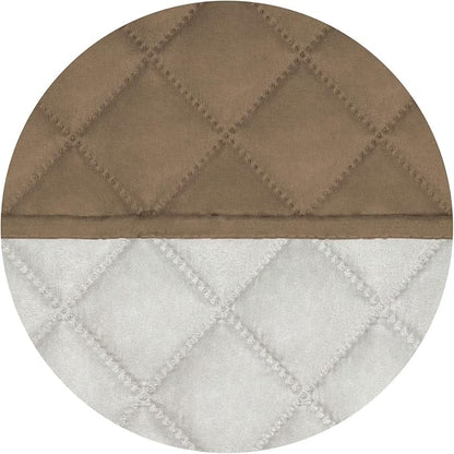 PureFit Reversible Quilted Sofa Cover, Water Resistant Slipcover Furniture Protector, Washable Couch Cover with Non Slip and Elastic Straps for Kids, Dogs, Pets (Oversized Loveseat, Camel/Ivory)